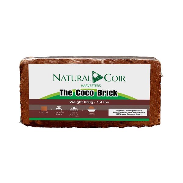 650g / 1.4lbs Coco Peat Brick  (Washed) (Pack of 4)